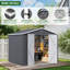 Remise de rangement pour outils en métal l 10 pi x P 8 pi avec lumières DEL et bouches d'aération, noir-126229397