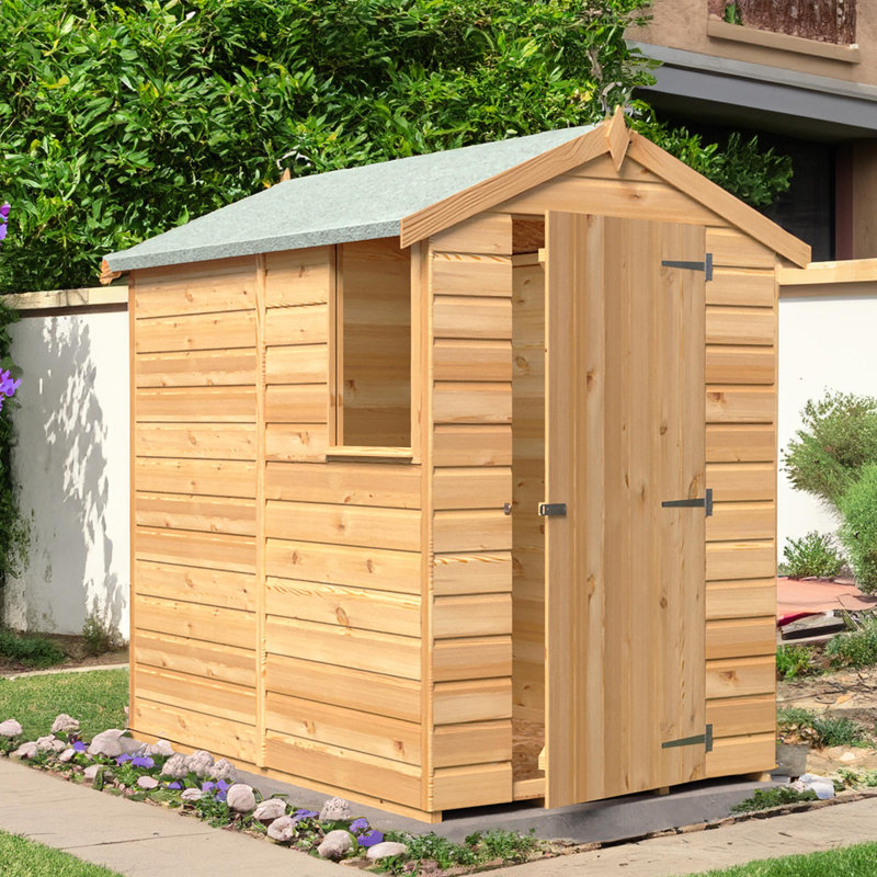 Peia 4 Ft. W x 6 Ft. D Shiplap Apex Wooden Tool Shed, No