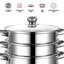 SQ Professional Lustro 3-tier Stainless Steel Steamer Pot  24cm with Glass Lid