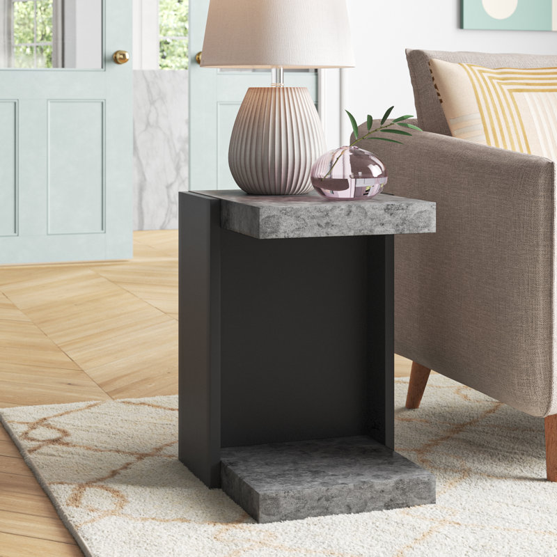 Allamanda C Table End Table, Black/Grey