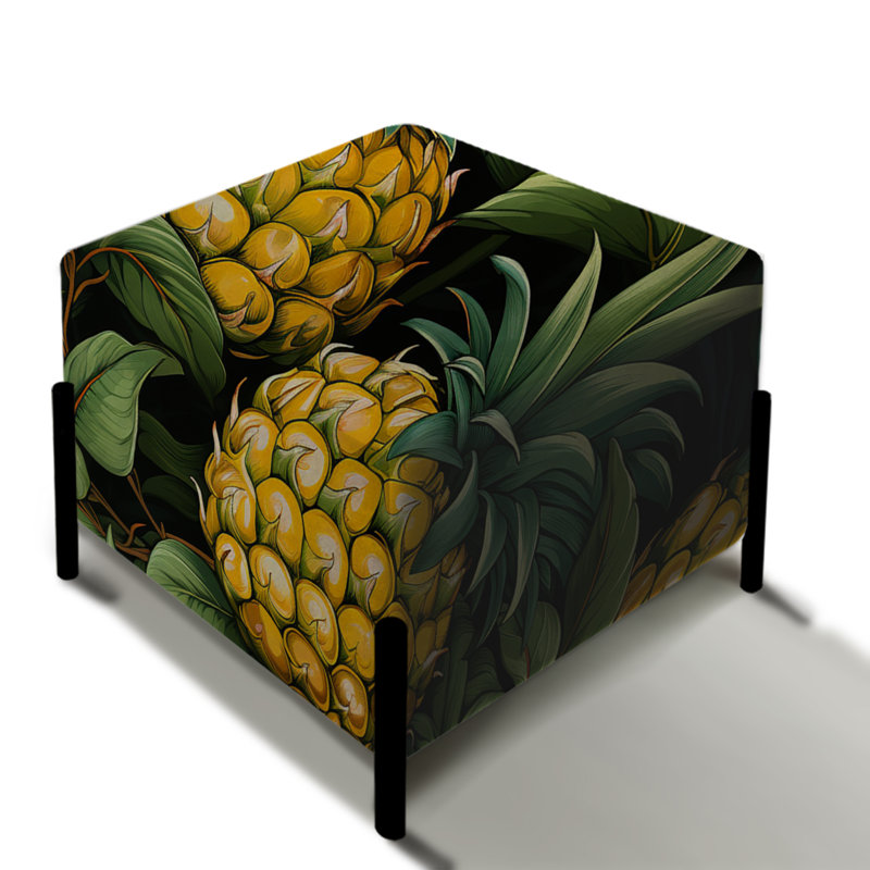 Ananas délice motif tropical - repose-pieds carré tropical