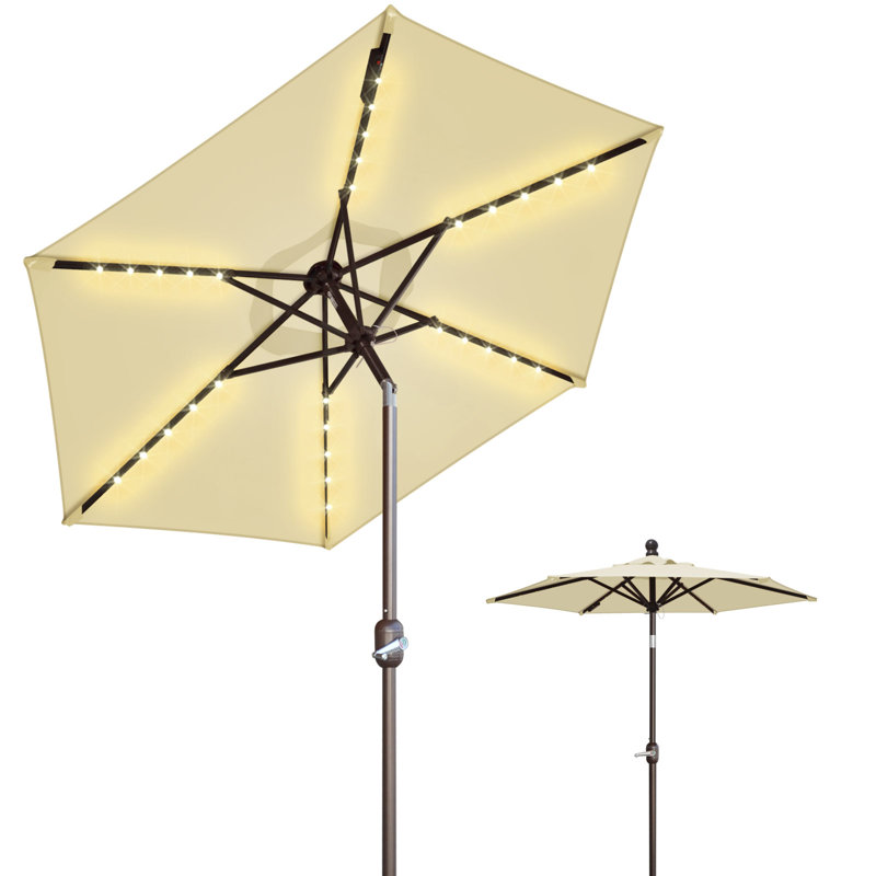 Parasol à DEL incliné pour l'extérieur, Blanc
