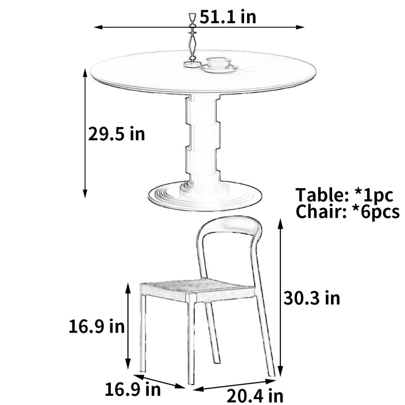 Petite table et chaise de style explosion, H 29,5 po x L 51,1 po x l 51,1 po