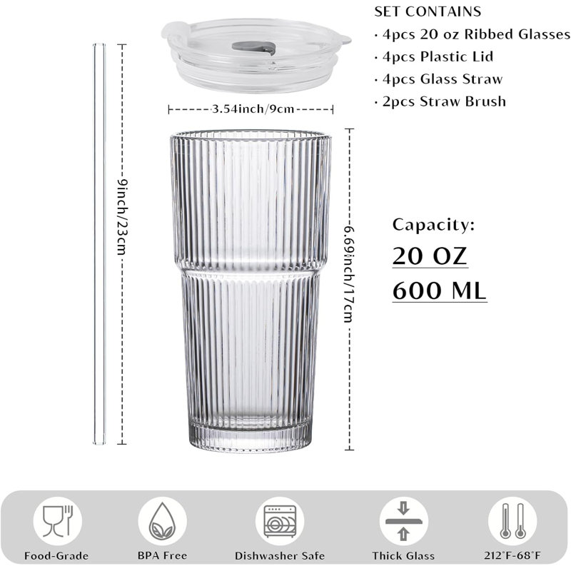 Ensemble de verres en verre 20 oz