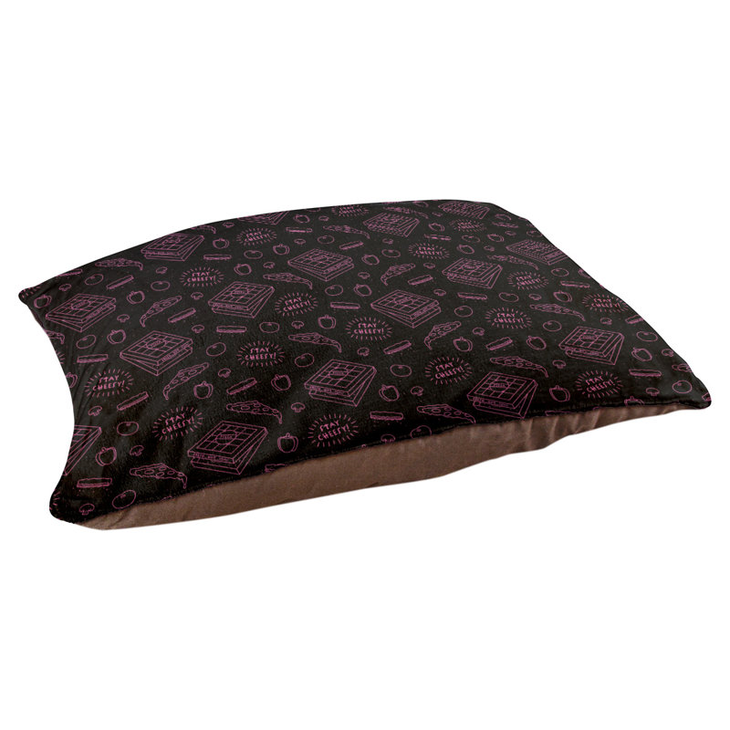 Coussin de conception de lit pour chat arc-en-ciel Campion, L 29,5 po x l 19,5 po, Noir / Rose