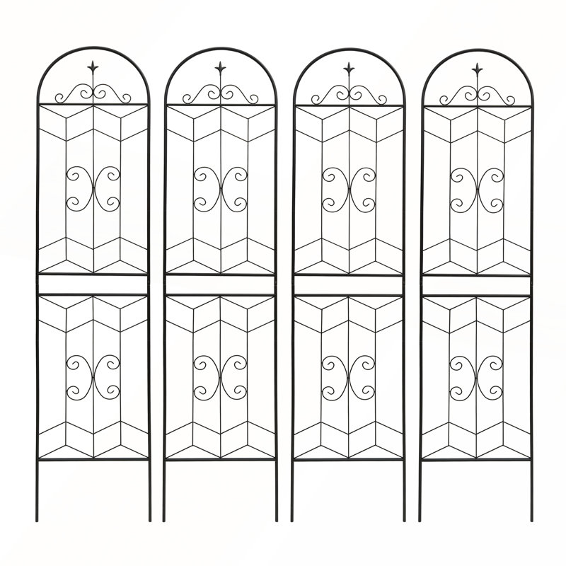 Ensemble de 4 treillis de jardin en métal antirouille 86,7 po x 19,7 po