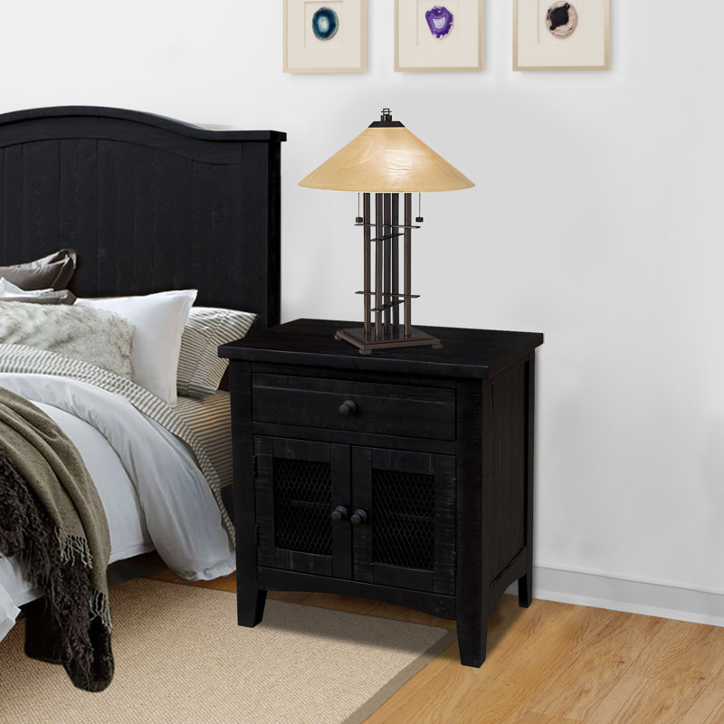 Epes 27'' W Solid Wood Nightstand, Vintage Black