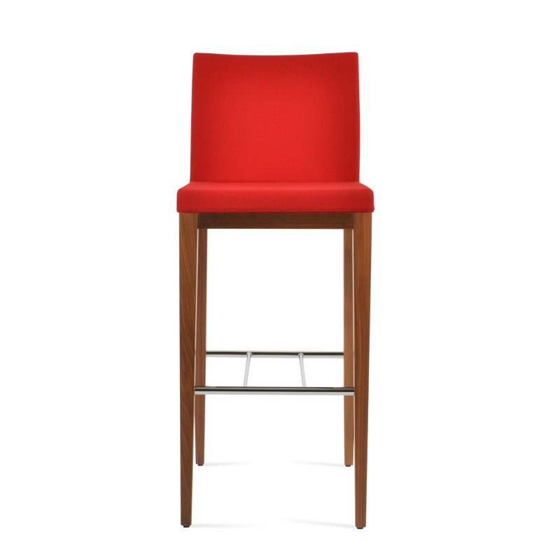 Tabouret de bar et de comptoir en bois de frêne noir Aria, Laine rouge, Tabouret de bar (siège d'une hauteur de 29 po)