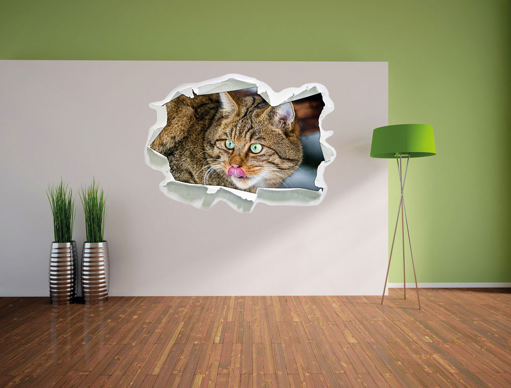 Wunderschöne Pallas Katze in verschneiter Landschaft Wandsticker