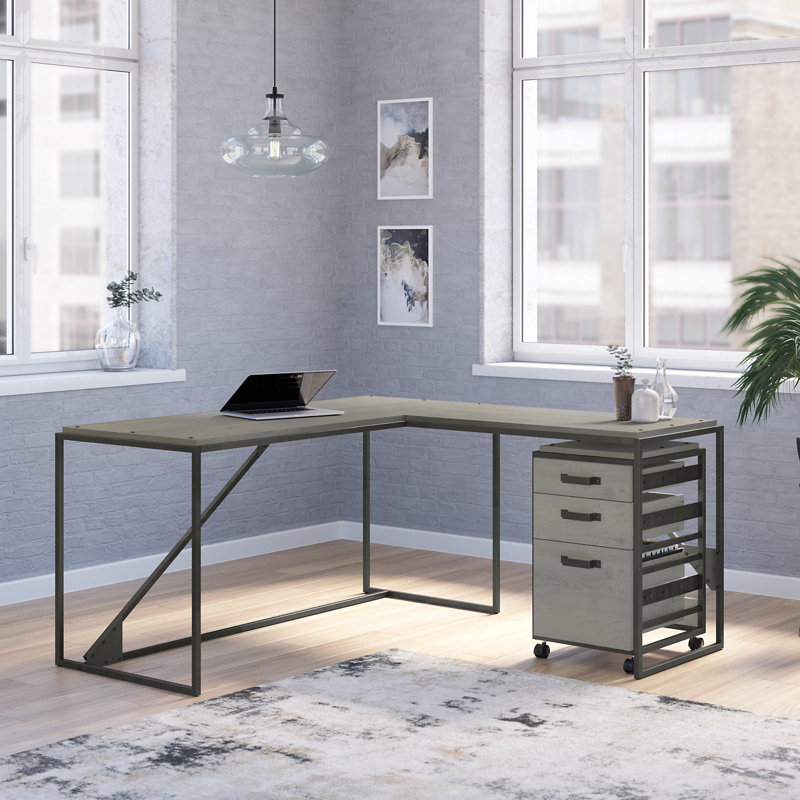 Bureau en L Patankar, Blanc chalet