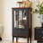 Black+Nut-brown Solid Wood+Glass Display Cases