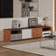 Meuble télé de style vintage en bois naturel couleur bûche, 78,74 po