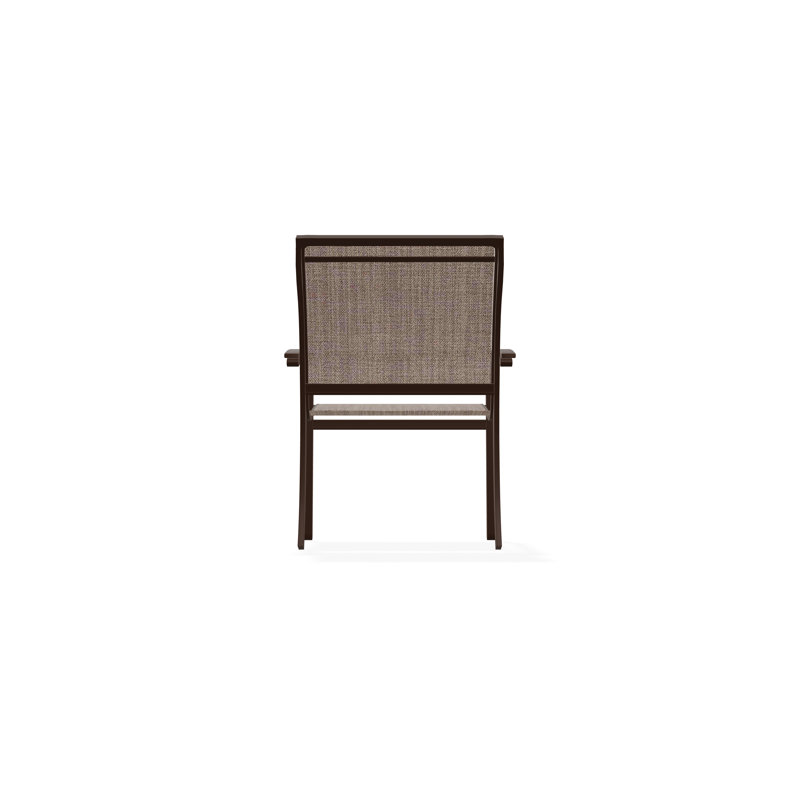 Chaise de café empilable en aluminium Bazza, Fenouil Augustine Sunbrella®, Kona