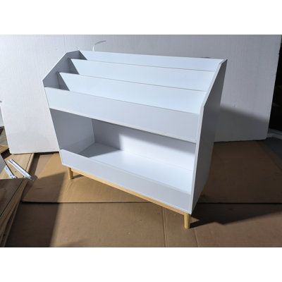 Présentoir à livres avec rangement, organisateur de bibliothèque en bois pour chambre à coucher ou salle de jeux