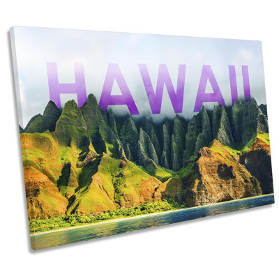 Hawaii Landscape Mountains - Wrapped Canvas Print