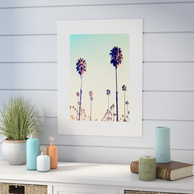 Photographie « california palm trees », H 10 po x l 8 po x P 0,5 po