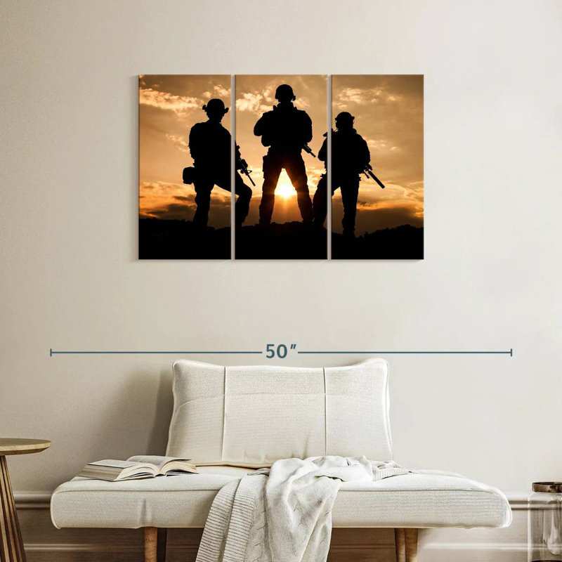 Military Soldiers, 24" H x 38" W