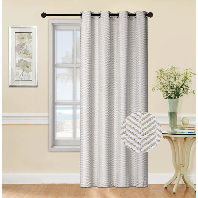 Fermeture à glissière en jacquard, Taupe, L 54 po x L 84 po