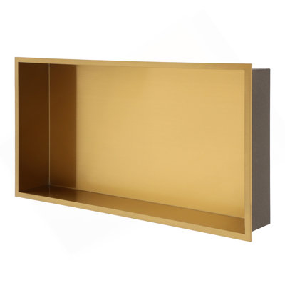 25" X 13" Stainless Steel Shower Niche, Gold