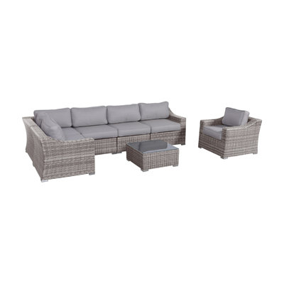 Saffi 5-Person Wicker Outdoor Seating Group with Cushions