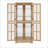 Cabinets Traditional Light Oak Curio Display Cabinet with Glass Doors, Adjustable Shelves, E26 Bulb Included | MDF+glass | Living Room-1838745699