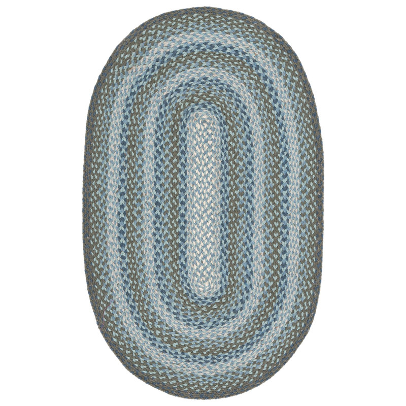 Tapis tressé à motif géométrique en jute, Ovale 4 pi x 6 pi