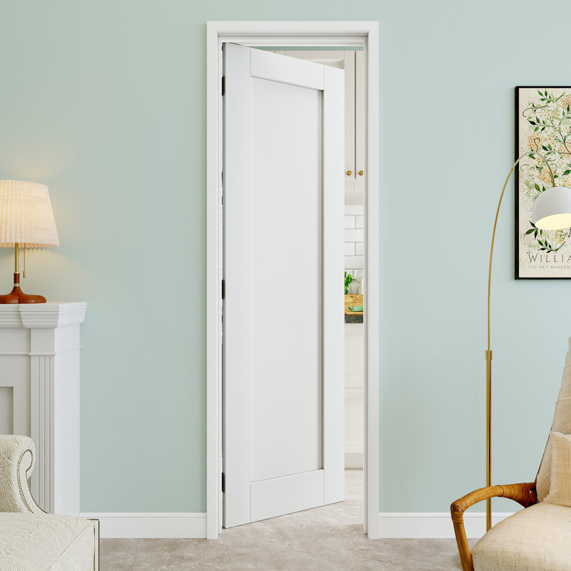 Interior 1 Panel Shaker Door Slab With Jamb Solid Core Panel Pantry Door With Quick Assemble Jamb / Door Seal Strip, Left