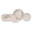 Ensemble de petit-déjeuner 14 pièces Dilesh Elegant, 100% céramique | Comprend 6 assiettes (7,5 po), 2 plateaux (9,8 x 4,3 x 1,4 po), 6 bols (4,1 x 4,1 x 1,4 po, 5,1 oz liq.) | Va au lave-vaisselle et au micro-ondes | Design élégant blanc, mauve et v