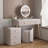 Makeup Vanity with Light mirror,5 drawers,1 chair-1478517823