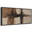 Rustic Cross-Form Brushstroke Abstract in Brown and Black – Large Framed Canvas Master Bedroom Wall Art Print-709870973-709870972