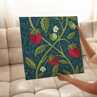 Nourriture et cuisine, motif de fraises de style William Morris, reproduction d'art classique sans cadre
