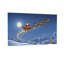 Noël père Noël survolant la ville enneigée-427866505