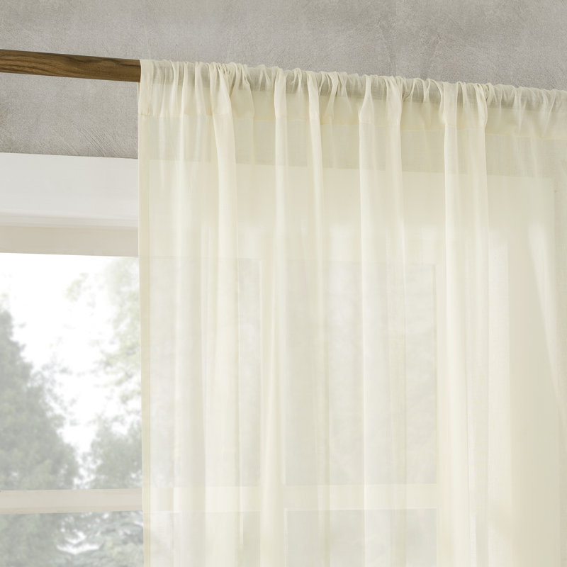 Rideau 100% coton avec passe-tringle , Ivoire ivoire, L 50 po x L 96 po