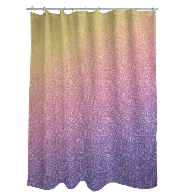 Rideau simple à motif floral ditsy classique, Dégradé coucher de soleil