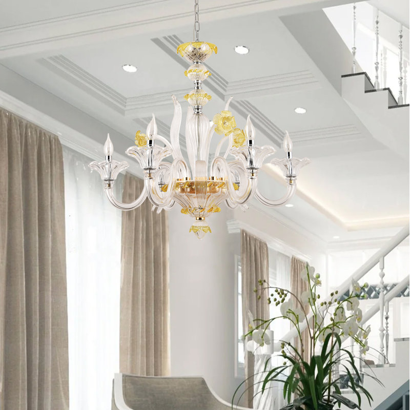 Bliss 6 - Light Candle Style Chandelier