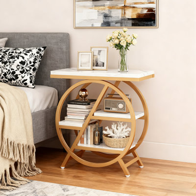 Table d'appoint contemporaine de qualité supérieure avec structure en métal robuste, mobilier haut de gamme haut de gamme