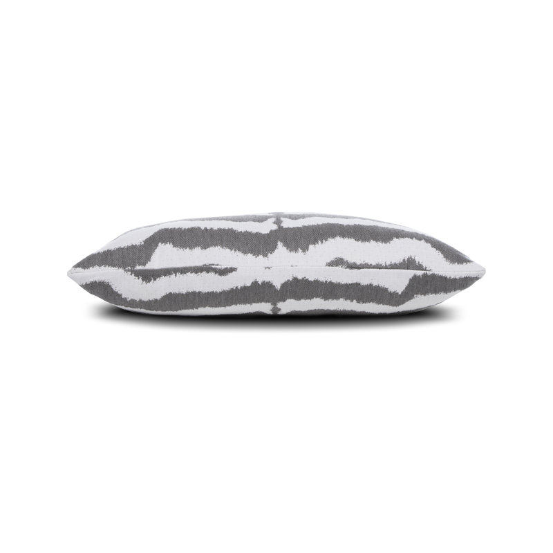 Zebra Lumbar Indoor/Outdoor Pillow Cover & Insert, Gray/White