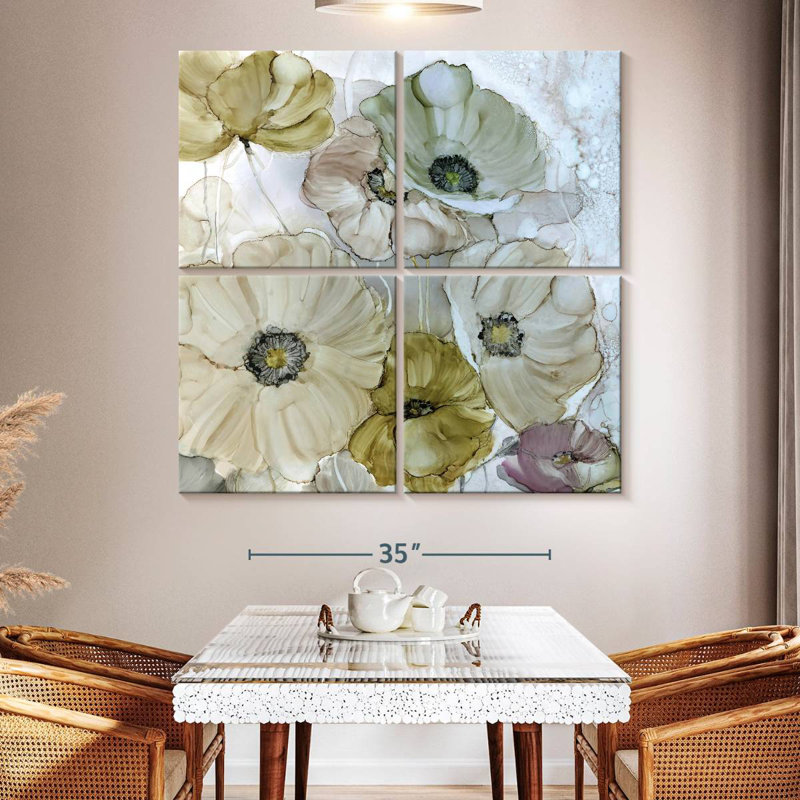 Harnek Iridescent Poppies, 50" H x 50" W