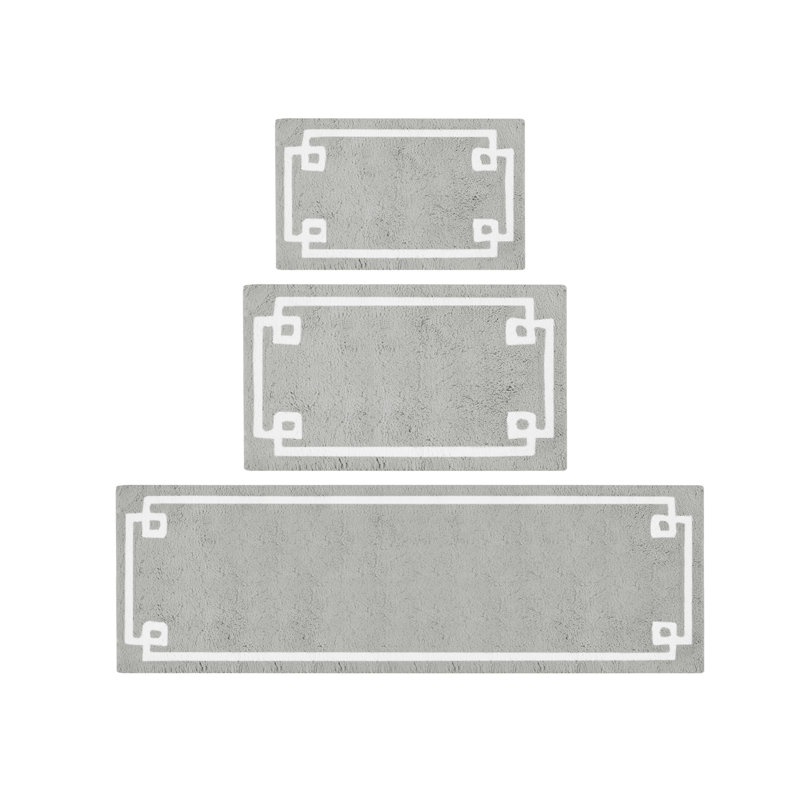 Evan 24" x 72" Grey Cotton Tufted Bath Rug