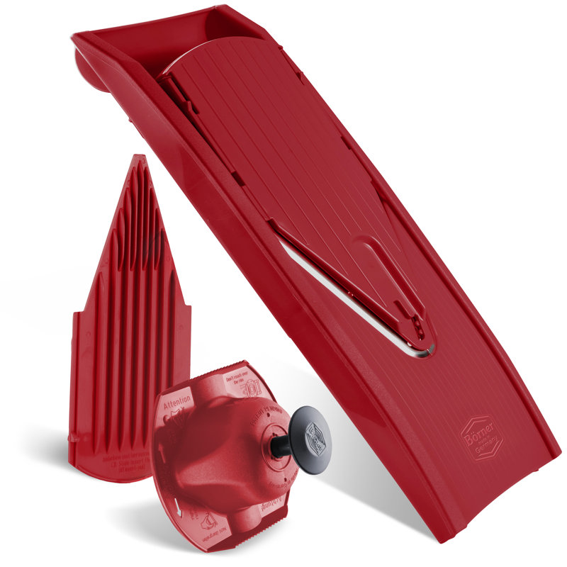 Borner V1-Classic Mandoline, Basic Set, Red, Red