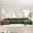 170"Oversized Cloud Modular U-Shape Sectional Couch,Premium Corduroy Fabric With Chaise Deep Seat Wide Armrests,8 Throw Pillows Good Resilience Cushion,Easy Assembly, For Living Rooms Studies,Green-213191384