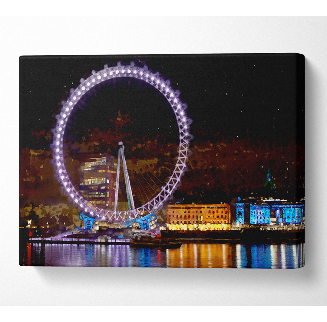 Kunstdruck Wasserlichter des London Eye