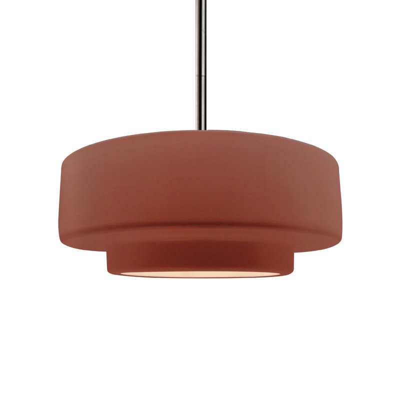 Luminaire suspendu à 1 lumière Meydan, Argile Canyon / nickel, H 5,25 po x l 14,5 po x P 14,5 po, Nickel brossé