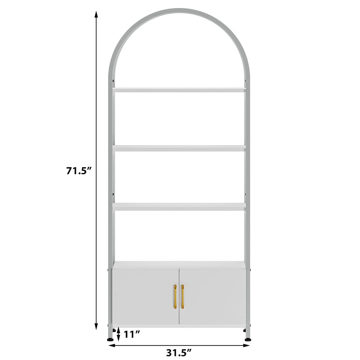Ebern Designs Arched Bookshelf, Vintage Bookcase Display Racks Tall ...