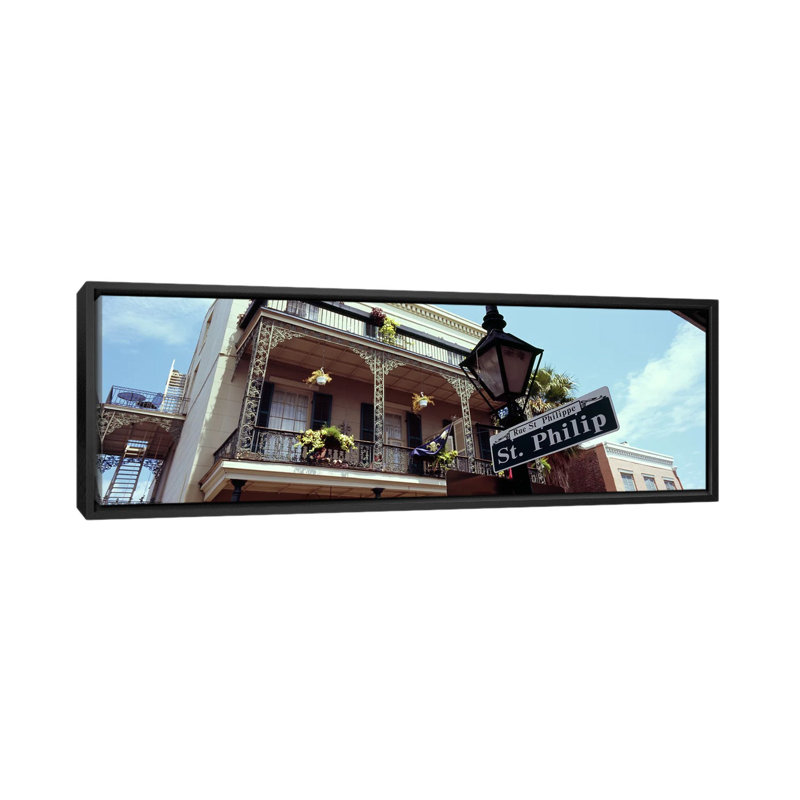 Ebern Designs Panoramic Street name signboard on a lamppost, St