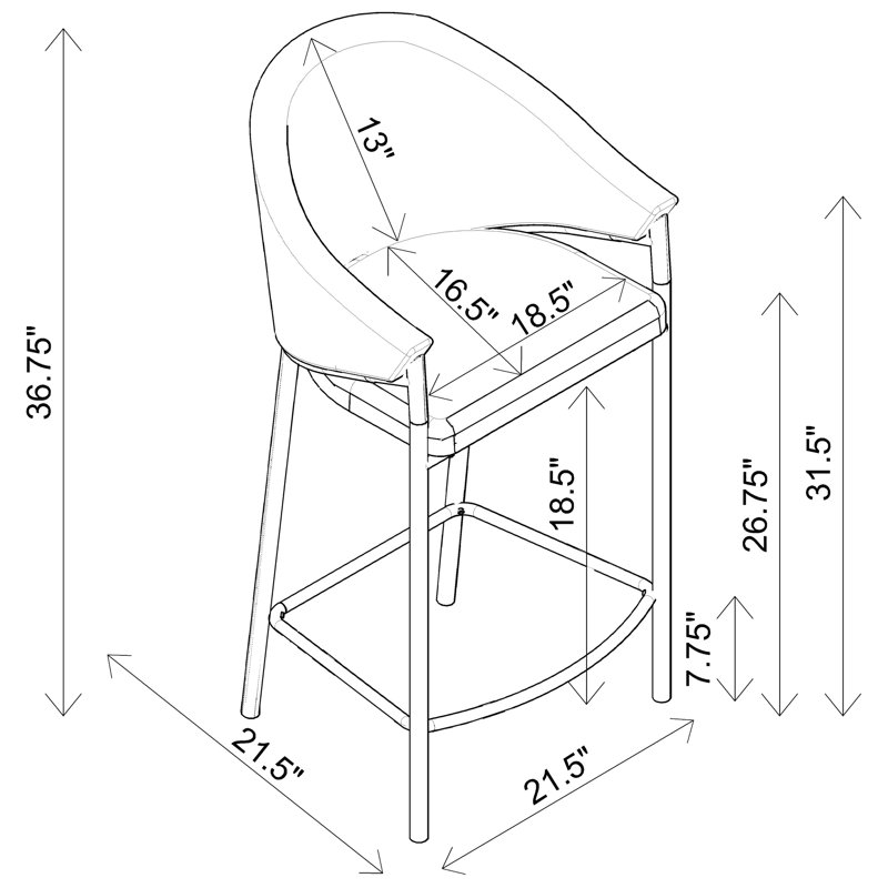 Tabourets à hauteur de comptoir - tissu beige, pieds en métal noir brillant (2 modernes avec garniture de 2)