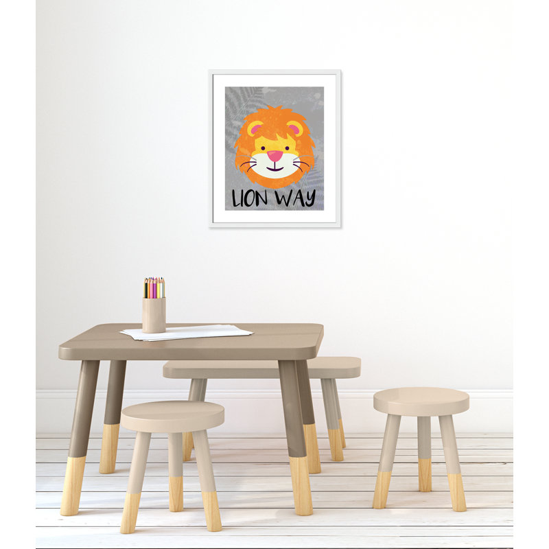 Impression sur papier Lion Way, H 24,5 po x l 20,5 po x P 1,18 po, Encadré de boîte blanc