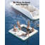 10x10FT Inflatable Floating Dock with Mesh Swim Area & Rope Ladder | Non-Slip EVA Deck, Marine-Grade PVC, 6 D-Rings for Lake, Pool, Beach & Ocean
