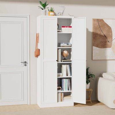 Armoire de cuisine 72 pouces en métal avec tablettes réglables, organisateur autoportant robuste pour le rangement à la maison