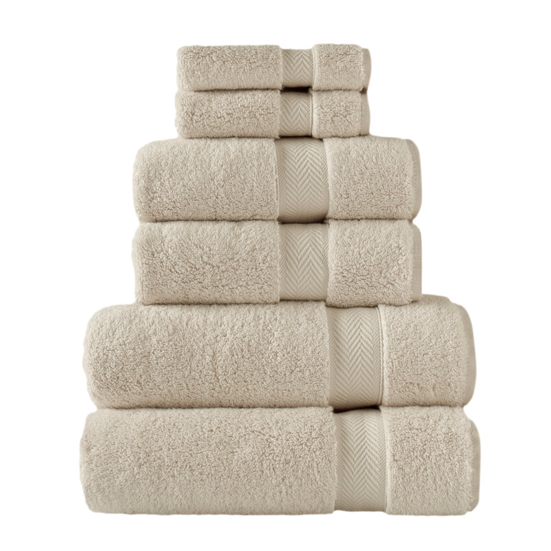 Modbury 6 Piece Turkish Cotton Towel Set by SaaSoh, Sand
